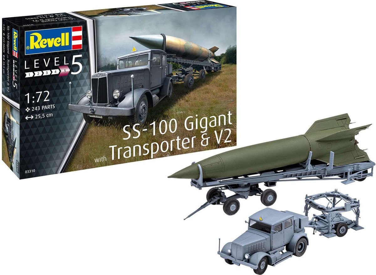 Revell 1:72 03310 SS-100 Gigant + Transporter + V2 Plastic kit