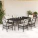 Maison Exclusive - Ensemble de jardin, 7 pièces, avec coussins, noir, résine tressée