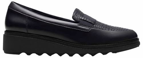 Clarks Sharon Pace Womens Navy Leather, 3.5