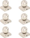 vidaXL Paalkappen 6 stuks bol 71x71 mm roestvrij staal