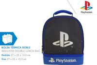 Sony Playstation Duo Lunchtas - Lunchbag - Geïsoleerd - Zwart/Blauw - 27 x 22 CM