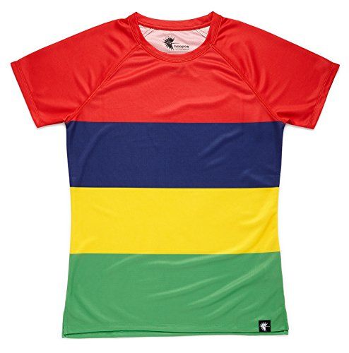 Hoopoe Running Apparel Dames Flags T-shirt - Korte Mouwen - Hardlopen - Gym #LesQuatreBands
