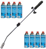 Kinzo Onkruidbrander set met 8 gasflessen en gasbrander