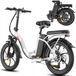 Vélo électrique, 20 pouces, pliable, pneus larges, 250W, 20AH, 25 km/h, blanc