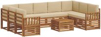 vidaXL Tuinset met 10 zitplaatsen, natuurlijke en beige kleuren
