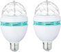 Merkloos / Sans marque 2x Disco lampen/lichten E27 fitting 360 graden roterend- Disco bol voor fitting - 2,5 Watt - Ledlampen