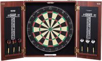 VEVOR Dartbord en kast set, kant-en-klare bundel officiële maat dartbord kast, stalen tip dartschuilkast, functies eenvoudige montage, compleet met alle accessoires, perfect voor cricketspellen