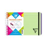 Clairefontaine 328014C Collectie Linicolor Fresh Steekkaartenboekje met Spiraalbinding Revision cards Appelgroen - 15,2x10,2 cm - 100 Kaarten Gelijnd - Wit Papier 170g - Polypro Omslag Transparant