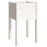 vidaXL Plantenbak 40x40x70 cm massief grenenhout wit