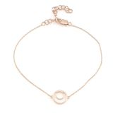 Cavill - verstelbare zilveren armband - 925 sterlingzilver met roségoudvergulde laag - fijne schakelketting met ronde hanger - elegant dames sieraad