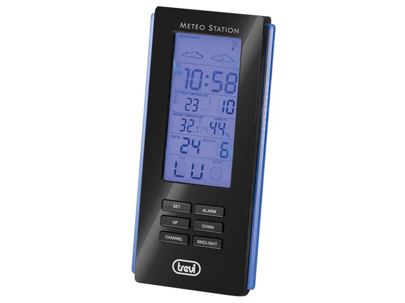 Trevi ME 3108 RC Zwart Weerstation met Binnen- en Buitenthermometer