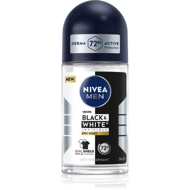 NIVEA Men Rollon Antiperspirant Black & White Epic Night 50 Ml