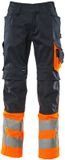 Mascot Safe Supreme Pantalon de travail avec poches genoux - bleu marine foncé/orange hi-vis - C51