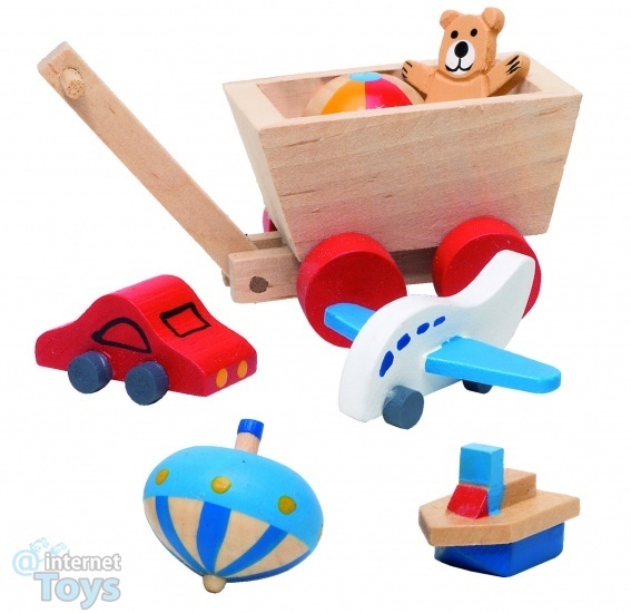 Goki Houten poppenhuis kinderkamer accessoires 7-delig