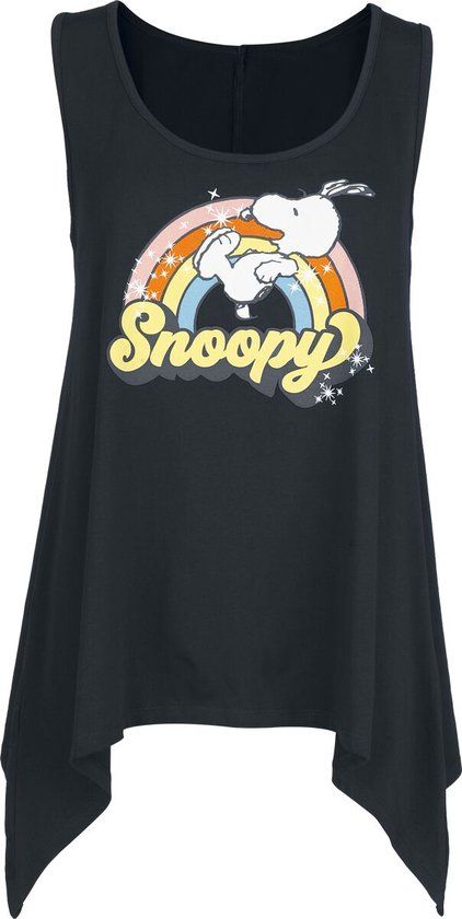 Peanuts Snoopy - Rainbow Dames Top - zwart - XXL