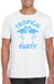 Bellatio Decorations Tropical party T-shirt heren - met glitters - wit/blauw - carnaval/themafeest M