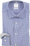 OLYMP Luxor comfort fit chemise - bleu foncé à carreaux blancs (contraste) - Repassage facile - Tour de cou : 41