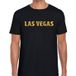 Bellatio Decorations Las Vegas gouden glitter tekst t-shirt zwart heren XL