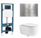 QeramiQ Dely Swirl Toiletset - Hangend toilet - Inbouwreservoir - Zonder spoelrand - Diepspoel - PK - Dual flush - Soft-close zitting - Mat wit