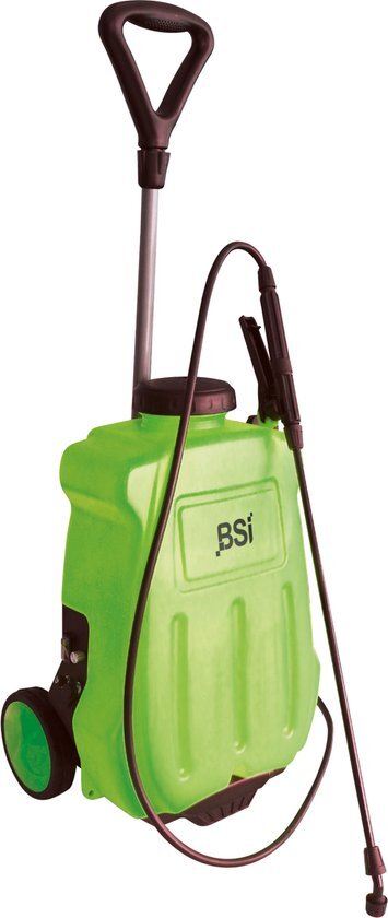 BSI - Batterijdrukspuit met Trolley - Hoogwaardige en gebruiksvriedelijke rugsproeier - 16 l inhoud