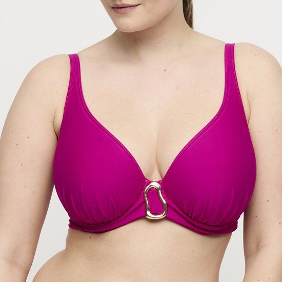 PrimaDonna Swim Uvita Voorgevormde Plunge Bikini Top 4013519 Deep Magenta - Maat EU 90D