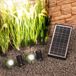 RexTech Solar spot de jardin 'Twins' - Set de 2 projecteurs de jardin - Lumière blanc chaud - Spots de jardin solaires - Noir