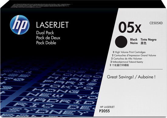 HP 05X Original Black High Capacity Toner Cartridge - 2 Pack