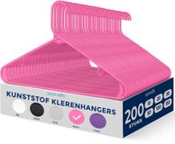 SereneLife Kleerhanger - Plastic Hangers - Antislip Ruimtebesparende Kledinghangers - 200 Stuks - Roze