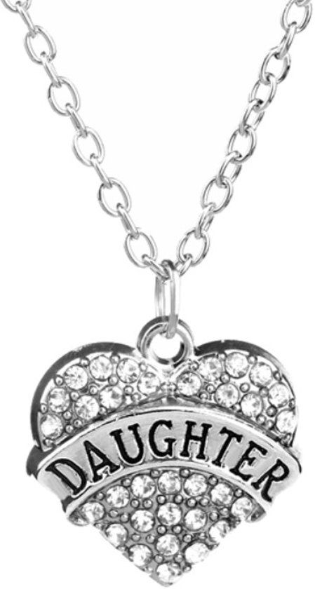 Fako Bijoux® Ketting Hart Kristal Daughter Wit 8719743471238