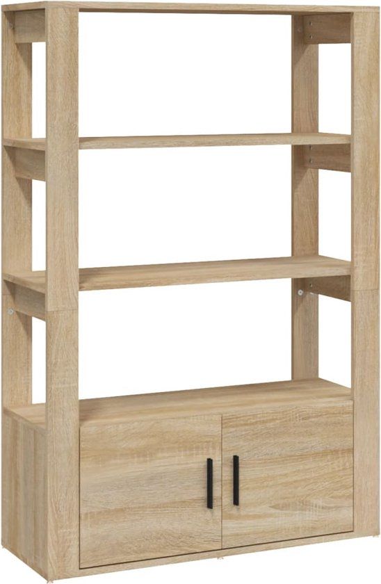 vidaXL Dressoir 80x30x119,5 cm Bewerkt Hout Sonoma Eikenkleurig