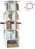Songmics Custos Collectie - Bibliothèque tournante avec étagères ouvertes et 5 niveaux - Blanc nuage