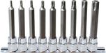 KS Tools 918.3969 3/8" CHROMEplus Bit-dopsleutelset Torx met boring, lang, 9-dlg, TB20-TB60