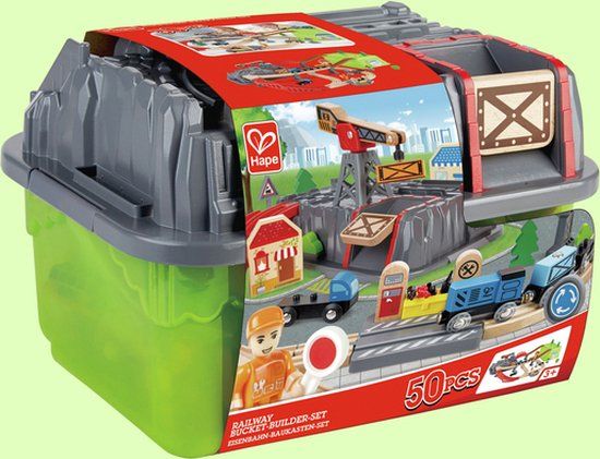 Hape Houten Treinbaan Bouwset in Emmer - 12 Delig - Vanaf 3 Jaar