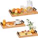 Merkloos Relaxdays dienblad bamboe - set van 3 - 3 groottes - met handgrepen - hoge rand - rechthoekig