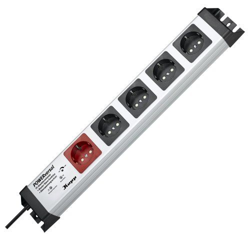 Kopp Powerversal stekkerdoos 1+4-voudig met Master-Slave met apparaatbeschermingsoverspanningsfilter Safetronic