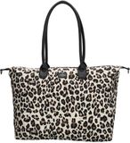 Charm London Buckingham Sac bandoulière 15,6 pouces - Sac cabas - Sac pour ordinateur portable - Sac de travail - A4 - Pratique - Léopard Beige