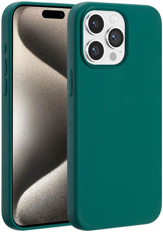 Accezz Liquid Silicone Backcover met MagSafe voor de Apple iPhone 15 Pro Max - Forest Green