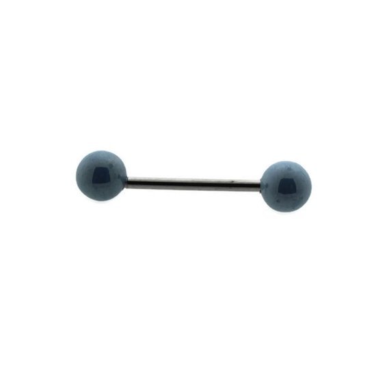 Aramat Jewels Tongpiercing-parel-blauw-chirurgisch staal-16mm-1.6mm-6mm