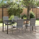 vidaXL Tuinset, 5-delig, grijs, gepoedercoat staal