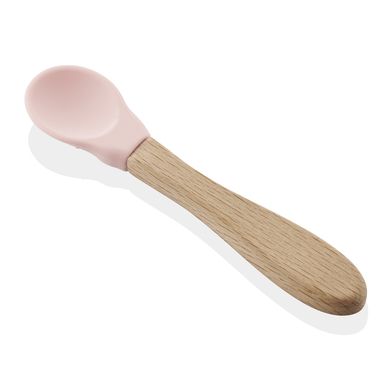 Baby Jem Siliconenlepel met houten handvat, naturel - 8681049217226