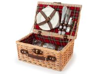 H&h Picknickmand, Schotse ruit, 36 x 26 x 16 cm