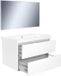 Wiesbaden Badkamermeubel Set Vision Hangend 80x50x47cm MDF Hoogglans Wit Softclose Greeploos Kunstmarmeren Wastafel 1 Kraangat Overloop met Spiegel