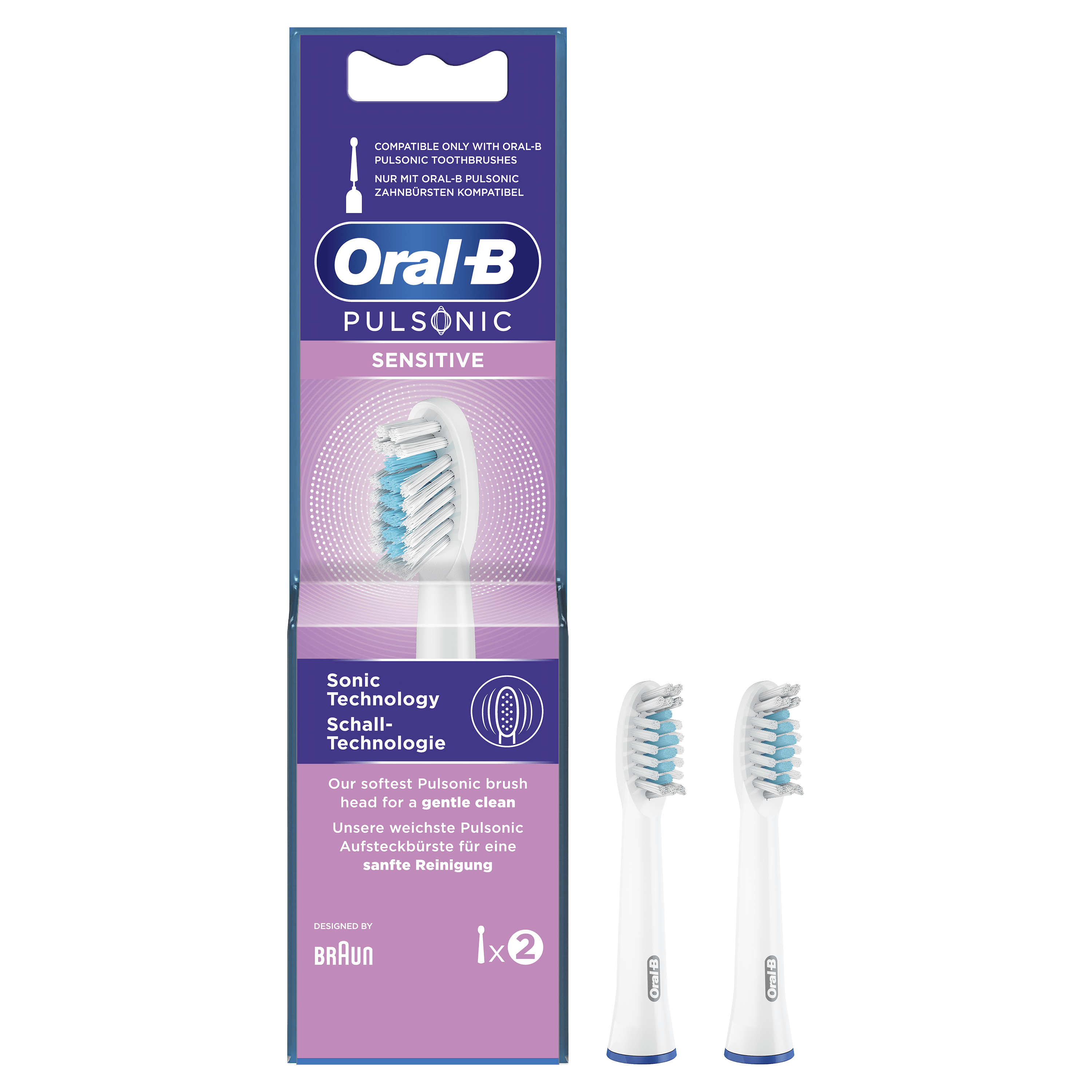 Oral-B Sensitive Pulsonic Sensitive Opzetborstels Voor Sonic Tandenborstels, Verpakking Van 2 Stuks