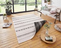 Northrugs Binnen & buiten vloerkleed Bahama's - zwart/crème 80x250 cm