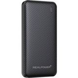 RealPower Batterie externe 10000 mAh Charge rapide, SuperCharge, Power Delivery USB-A, USB-C® noir