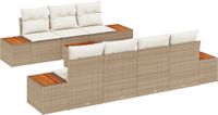 vidaXL Tuinbank Set 8-delig Beige Polyrattan
