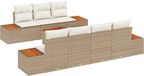 vidaXL Salon de jardin 8 pièces Beige Polyrotin