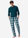 SCHIESSER Pyjamabroek ' Mix Relax ' lichtblauw / groen / petrol
