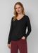 s.Oliver T-shirt à manches longues et col en V pour femme, noir, taille 36