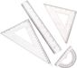 Merkloos / Sans marque Merkloos Linialen Set - Liniaal Set - 4 delig